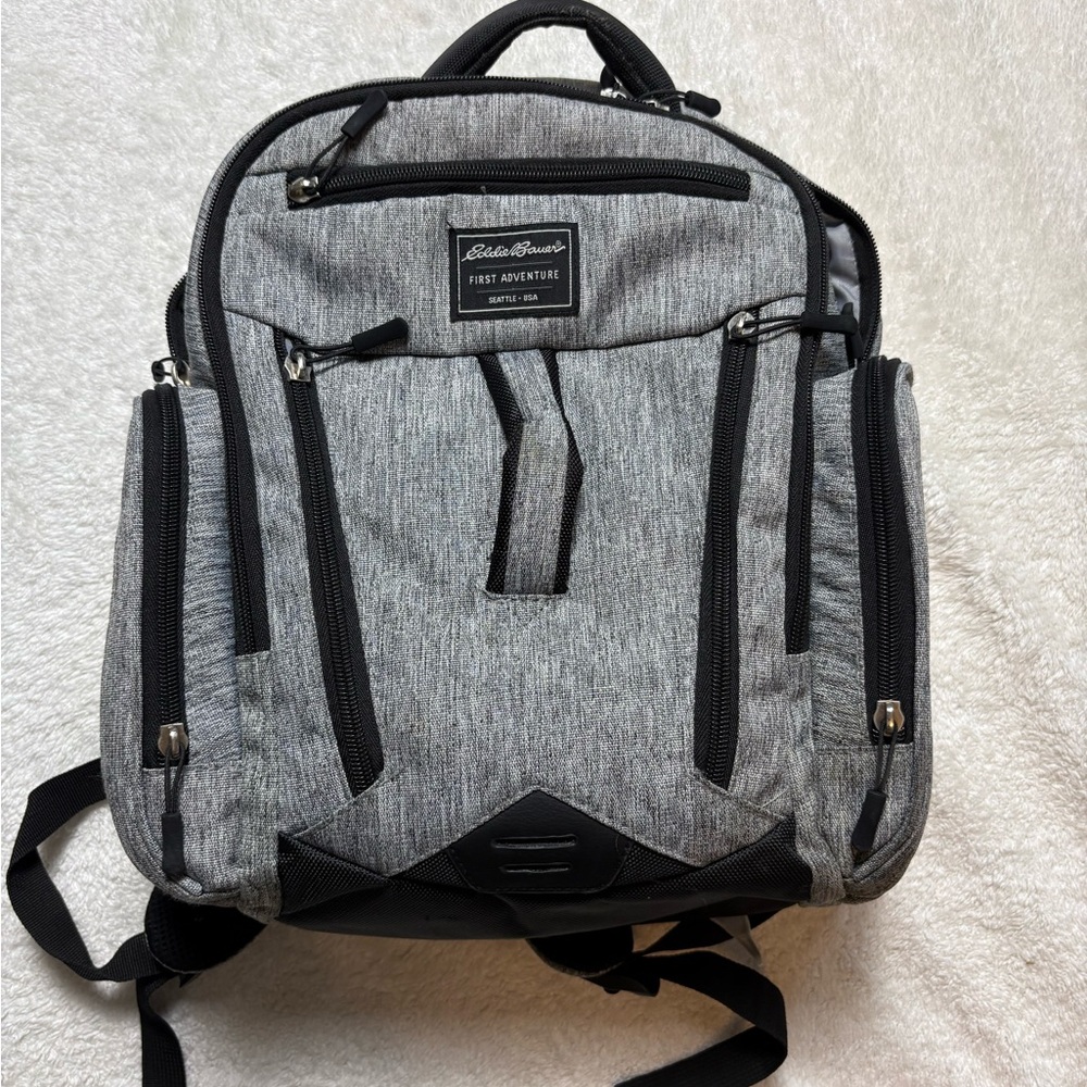 Eddie Bauer Gray Baby Bag Backpack